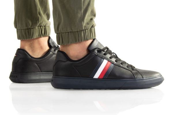 Buty  Tommy Hilfiger CORPORATE CUP LEATHER STRIPES FMOFMO4275 Czarny