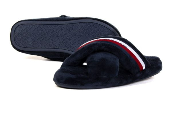 Teenslippers Dames Tommy Hilfiger COMFY HOME SLIPPERS WITH STRAPS FW0FW06587 DW5 Marineblauw