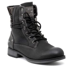 Women's Mustang 1139-630-009 black lace-up boots
