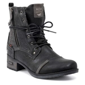 Women's Mustang 1229-508-009 black lace-up boots