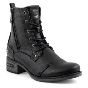 Women's Mustang 1229-513-009 black lace-up boots