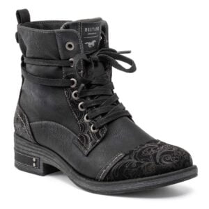 Women's Mustang 1293-501-009 black lace-up boots