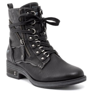 Women's Mustang 1293-601-009 black lace-up boots