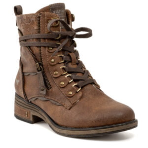 Mustang women's boots 1293-601-307 brown lace-up