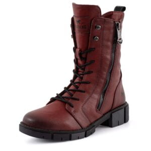 Women's Mustang 1443-504-005 red lace-up boots