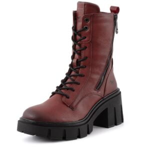 Women's Mustang 1471-502-005 red lace-up boots