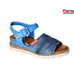 Women's denim sandals Artiker 54C-218 blue slip-on
