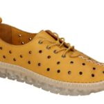 Pantofi de damă Artiker 54C0333 galben cu șireturi