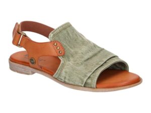Mustang 1388-808-716 sandalen met groene klittenband voor dames