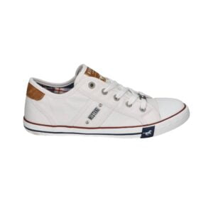 Women's Mustang 1099-310-001 white lace-up trainers