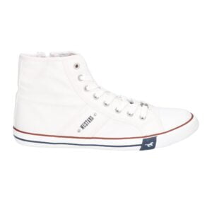 Women's Mustang 1099-506-001 white lace-up trainers