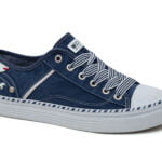 Mustang pantofi de tenis pentru femei 1376-303-841 albastru marin cu șireturi