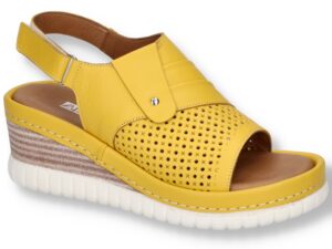 Sandales à velcro Artiker 54C-542 jaune pour femmes