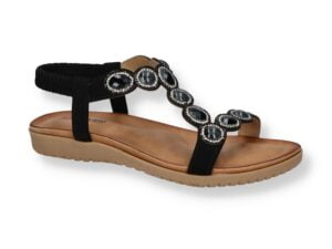 Women's Artiker 54C-1476 black elastic sandals