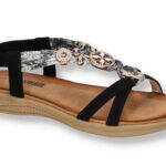 Women's Artiker 54C-1334 black elastic sandals