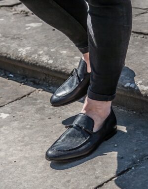 Men's black moccasins 4553N120M Domeno