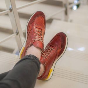Maroon men's PETER Domeno sneakers