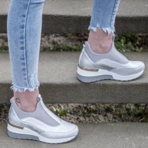 White women's INGRID Domeno sneakers