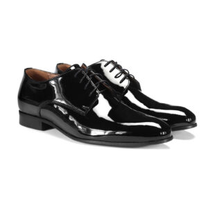 Zwarte lak herenschoenen van HUGO Domeno