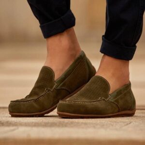 TITUS Domeno green men's moccasins