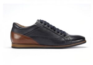 Men's casual leather shoes navy blue 2844 Domeno