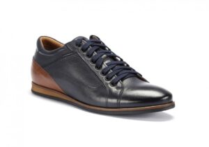 Men's casual leather shoes navy blue 2844 Domeno