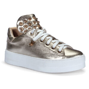 Gold women's sneakers B498RN920 Domeno