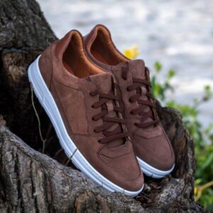 RUBEN Domeno men's brown leather half shoes