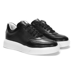 Men's leather sneakers black JUAN Domeno