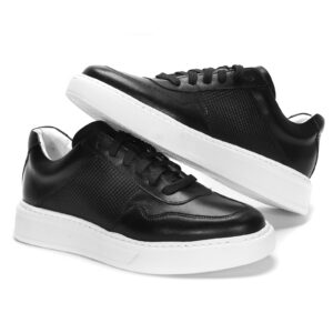 Men's leather sneakers black JUAN Domeno