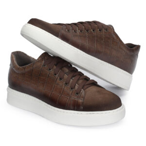 Brown men's LEWIN Domeno sneakers