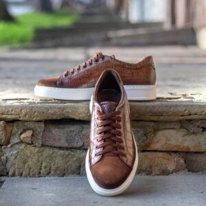 Brown men's LEWIN Domeno sneakers