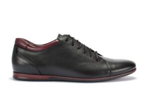 Black casual leather shoes 4198 Domeno