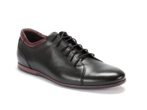 Black casual leather shoes 4198 Domeno