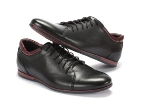Black casual leather shoes 4198 Domeno
