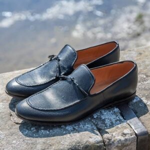 Men's navy blue moccasins 4553RN695M2 Domeno