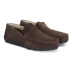 Brown moccasins for men 7217BROL Domeno