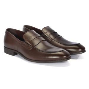 Men's brown leather moccasins 6109BR1135_BR Domeno
