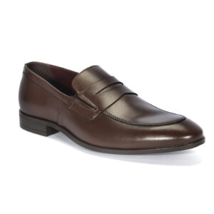 Men's brown leather moccasins 6109BR1135_BR Domeno