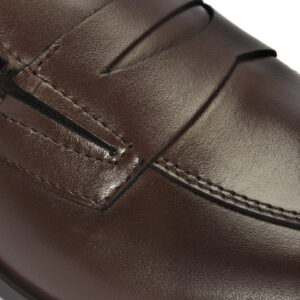 Men's brown leather moccasins 6109BR1135_BR Domeno