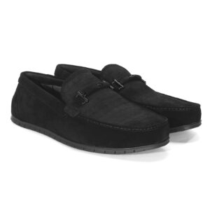 Men's black moccasins 7373NOL Domeno