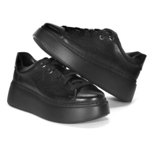 Black daam leather sneakers B698N1621_CZ Domeno