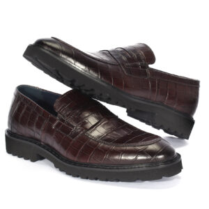 Brown men's leather moccasins 6214BR1177_BR Domeno