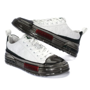 White men's leather sneakers 8311_BI Domeno