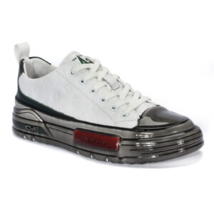 White men's leather sneakers 8311_BI Domeno