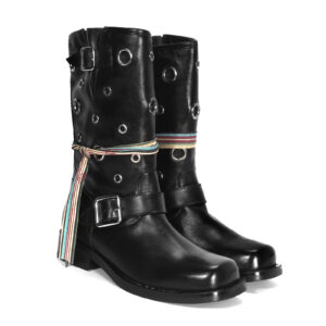 Women's black leather boots CALFBLACKE200_CZ Domeno