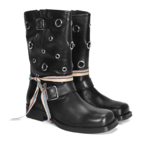 Women's black leather boots EXTREMEBLACKE200_CZ Domeno