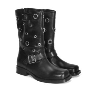 Women's black leather boots EXTREMEBLACKE200_CZ Domeno
