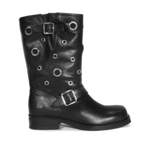 Women's black leather boots EXTREMEBLACKE200_CZ Domeno