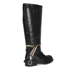 Women's black leather boots CALFBLACKE203 Domeno